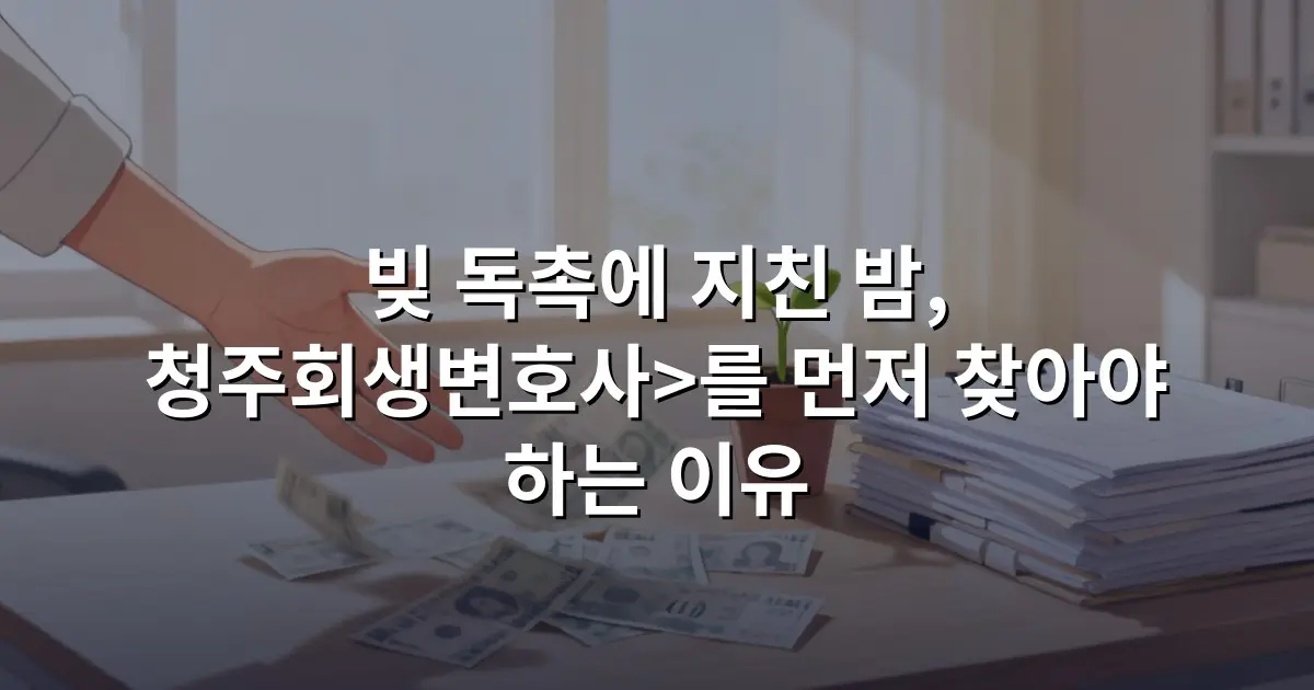 빚 독촉에 지친 밤, 청주회생변호사>를 먼저 찾아야 하는 이유