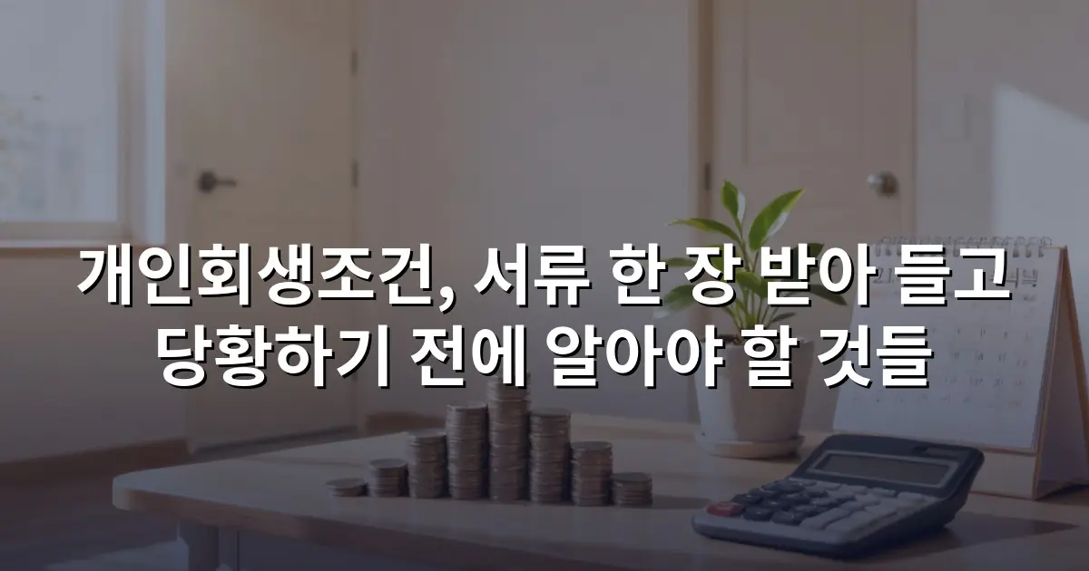 개인회생조건, 서류 한 장 받아 들고 당황하기 전에 알아야 할 것들