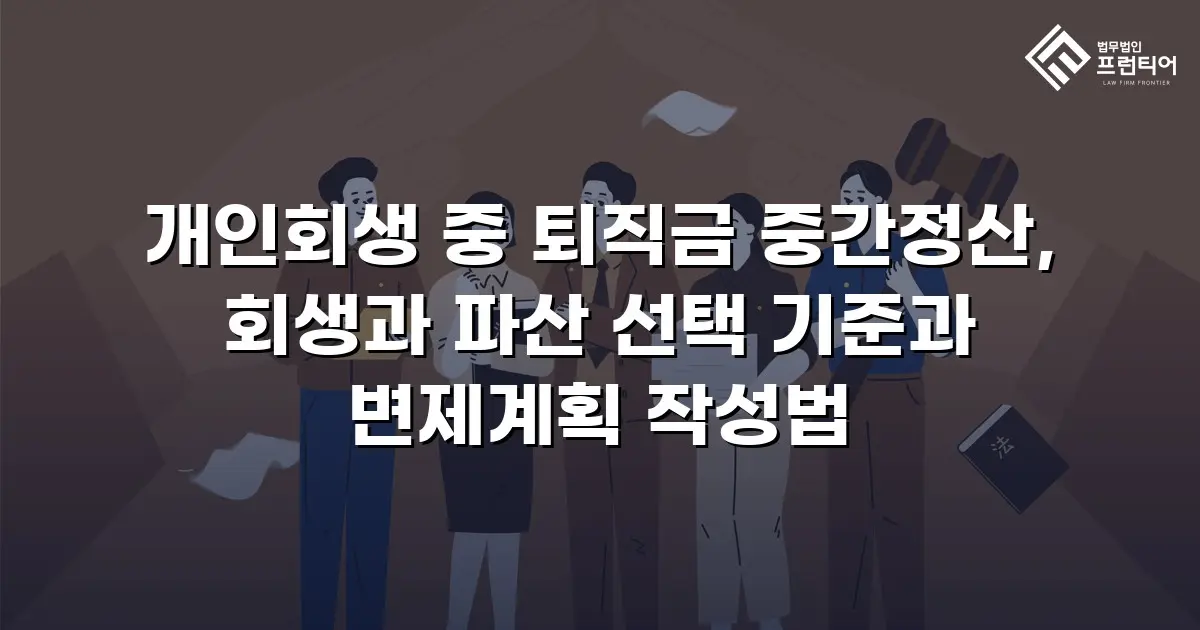 개인회생 중 퇴직금 중간정산, 회생과 파산 선택 기준과 변제계획 작성법