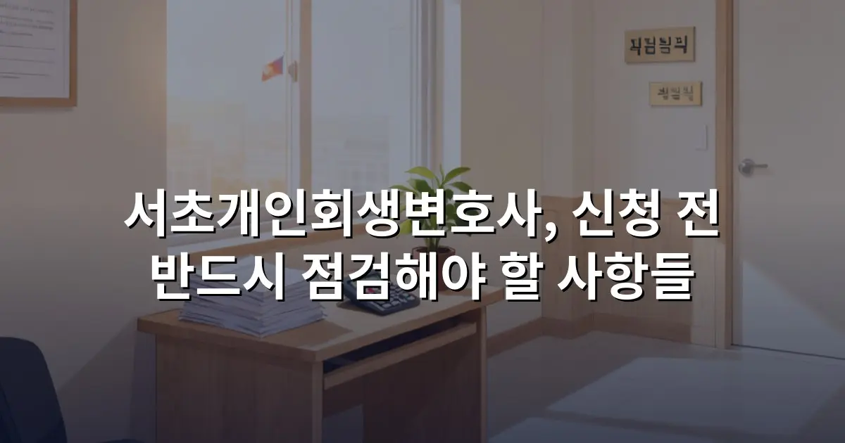 서초개인회생변호사, 신청 전 반드시 점검해야 할 사항들