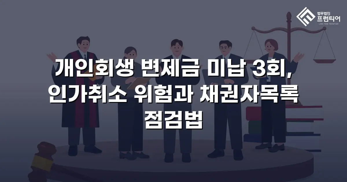 개인회생 변제금 미납 3회, 인가취소 위험과 채권자목록 점검법