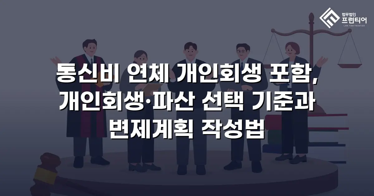 통신비 연체 개인회생 포함, 개인회생·파산 선택 기준과 변제계획 작성법
