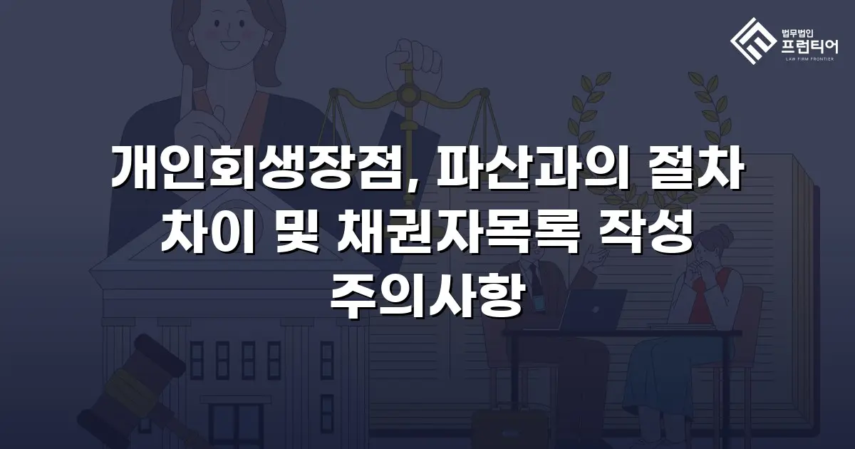 개인회생장점, 파산과의 절차 차이 및 채권자목록 작성 주의사항