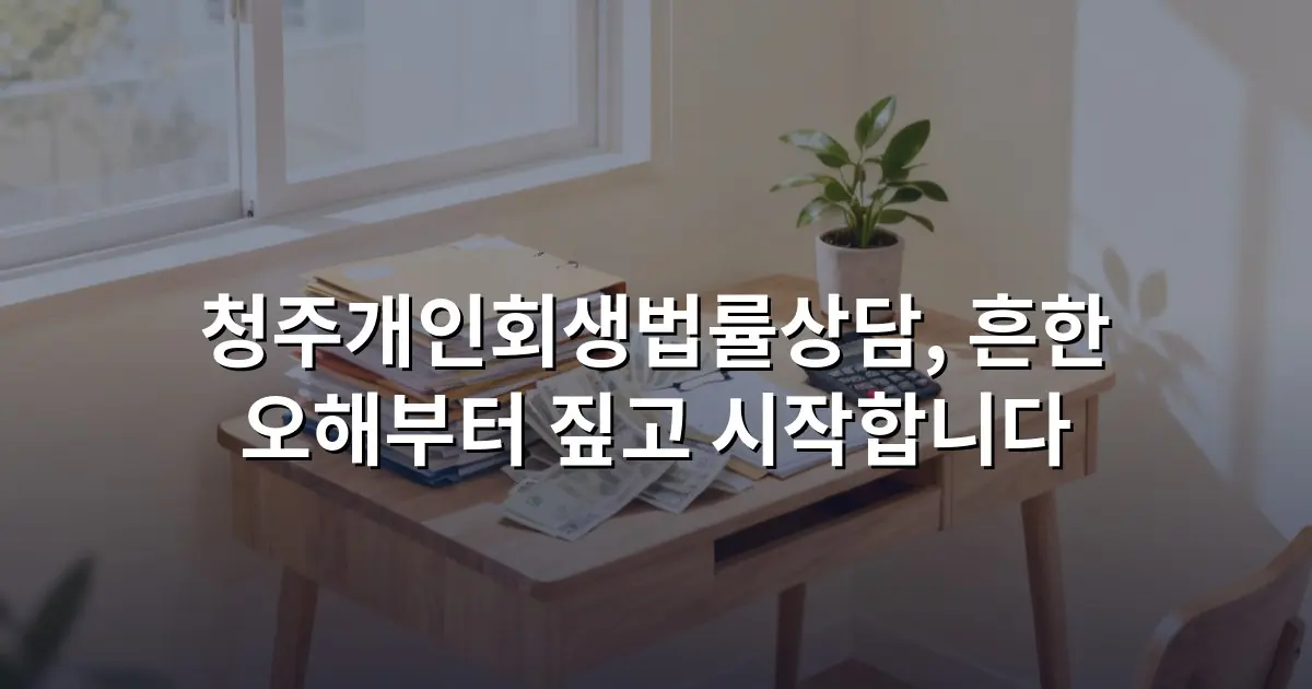 청주개인회생법률상담, 흔한 오해부터 짚고 시작합니다