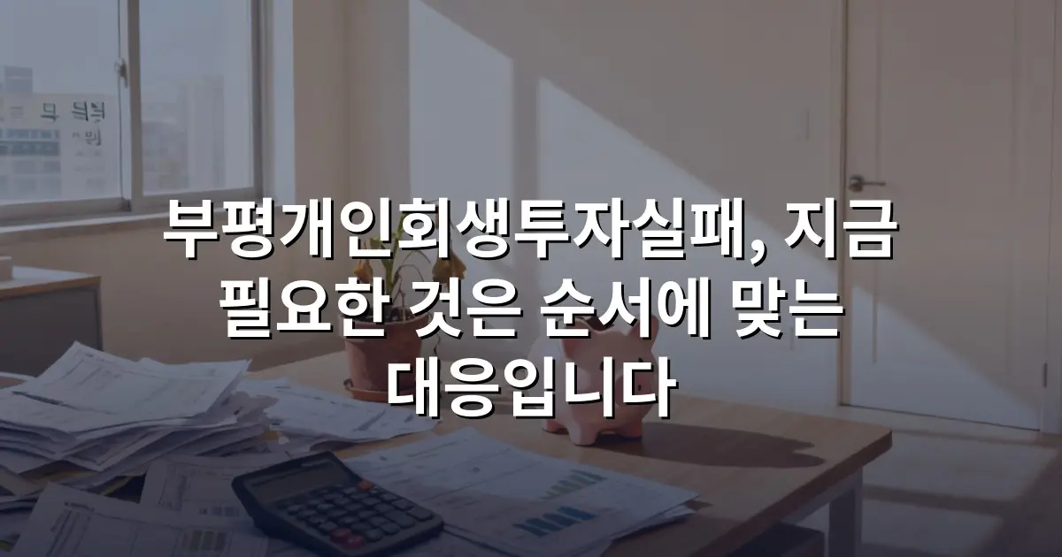 부평개인회생투자실패, 지금 필요한 것은 순서에 맞는 대응입니다