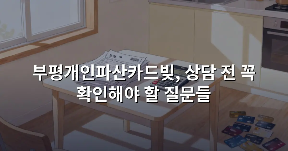 부평개인파산카드빚, 상담 전 꼭 확인해야 할 질문들