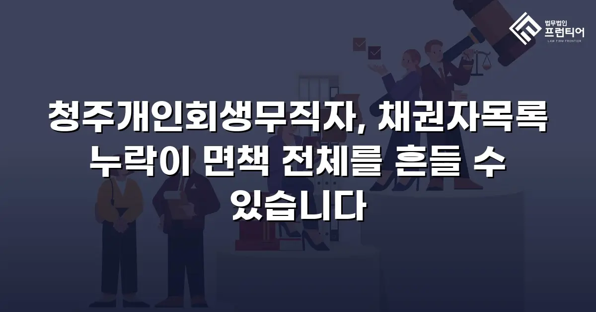 청주개인회생무직자, 채권자목록 누락이 면책 전체를 흔들 수 있습니다