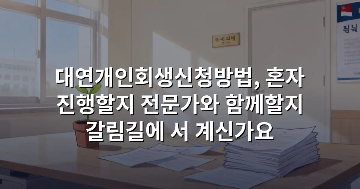 대연개인회생신청방법, 혼자 진행할지 전문가와 함께할지 갈림길에 서 계신가요