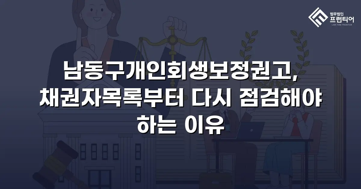 남동구개인회생보정권고, 채권자목록부터 다시 점검해야 하는 이유