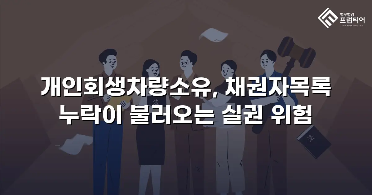 개인회생차량소유, 채권자목록 누락이 불러오는 실권 위험