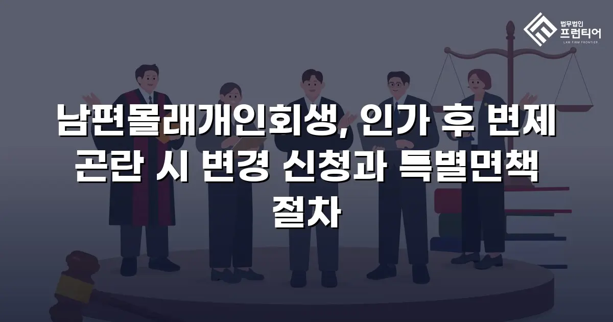 남편몰래개인회생, 인가 후 변제 곤란 시 변경 신청과 특별면책 절차
