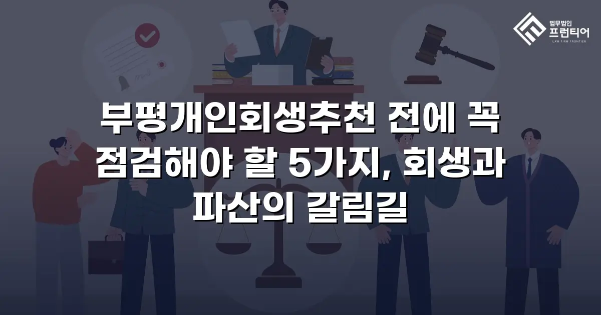 부평개인회생추천 전에 꼭 점검해야 할 5가지, 회생과 파산의 갈림길