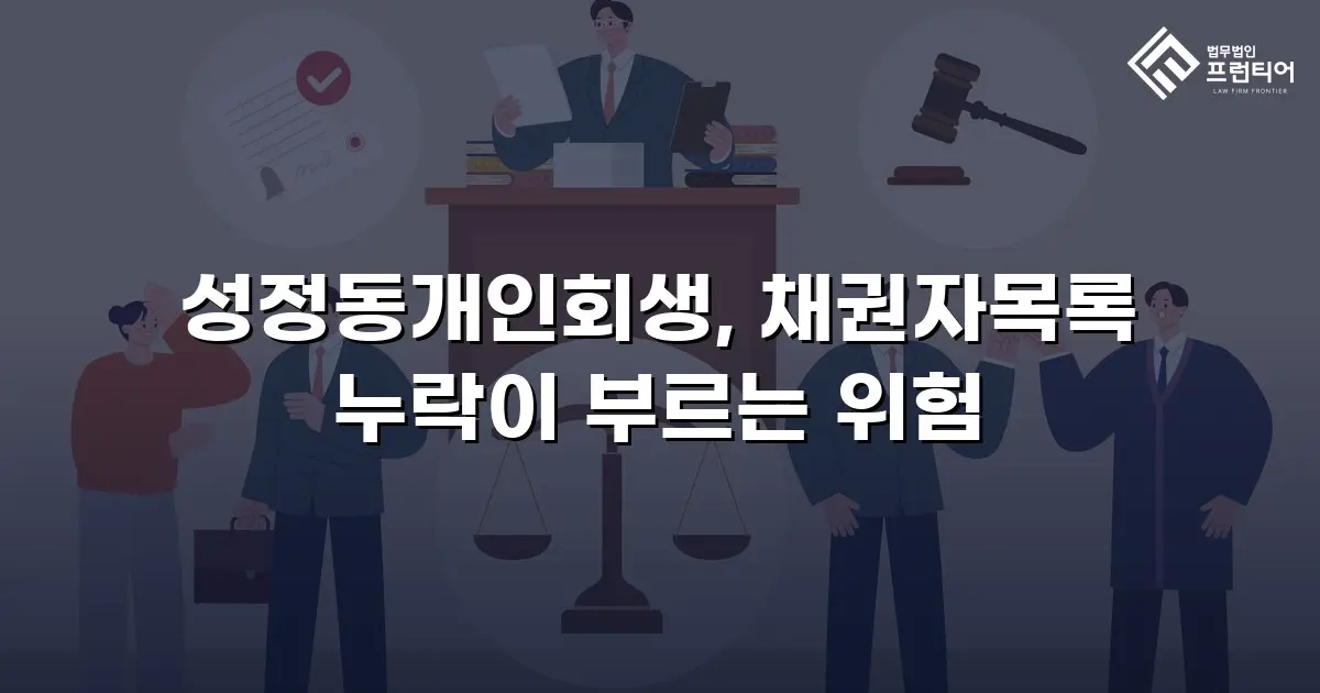 성정동개인회생, 채권자목록 누락이 부르는 위험