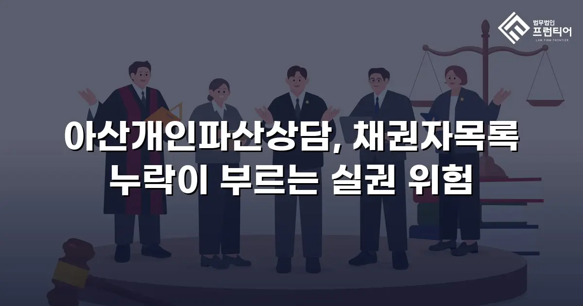 아산개인파산상담, 채권자목록 누락이 부르는 실권 위험