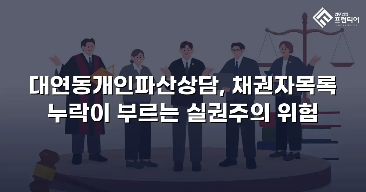 대연동개인파산상담, 채권자목록 누락이 부르는 실권주의 위험