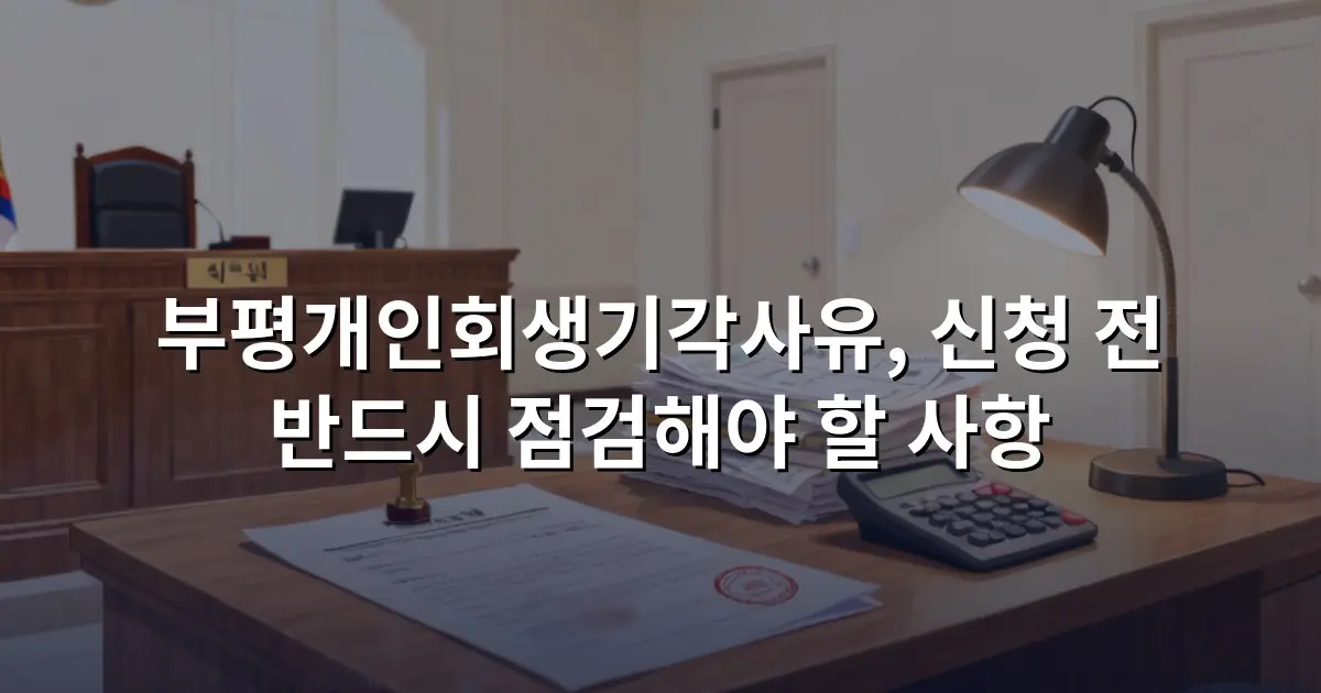 부평개인회생기각사유, 신청 전 반드시 점검해야 할 사항