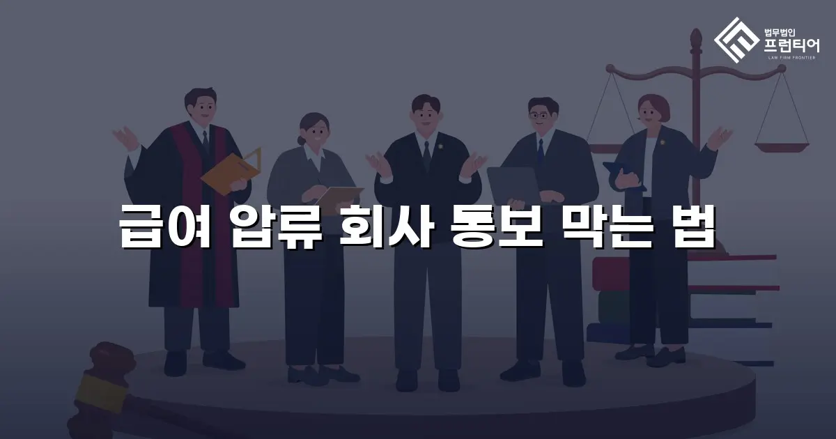 급여 압류 회사 통보 막는 법