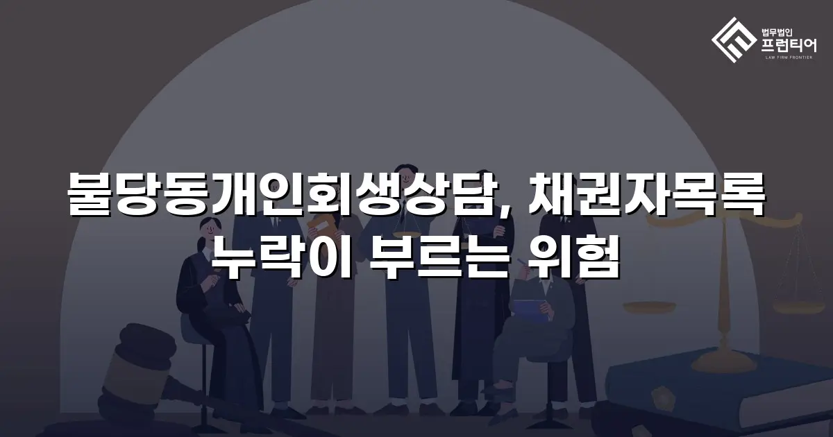 불당동개인회생상담, 채권자목록 누락이 부르는 위험