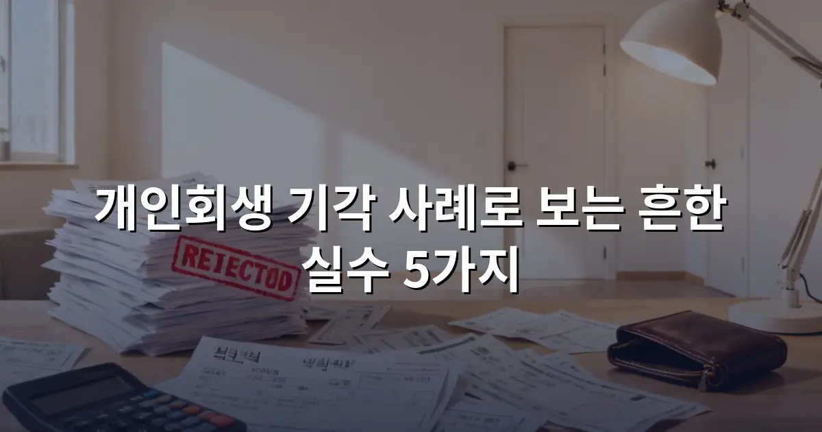 개인회생 기각 사례로 보는 흔한 실수 5가지