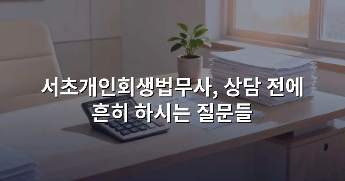 서초개인회생법무사, 상담 전에 흔히 하시는 질문들