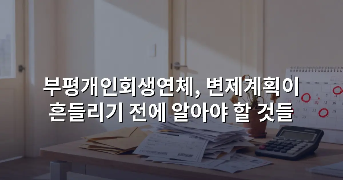 부평개인회생연체, 변제계획이 흔들리기 전에 알아야 할 것들