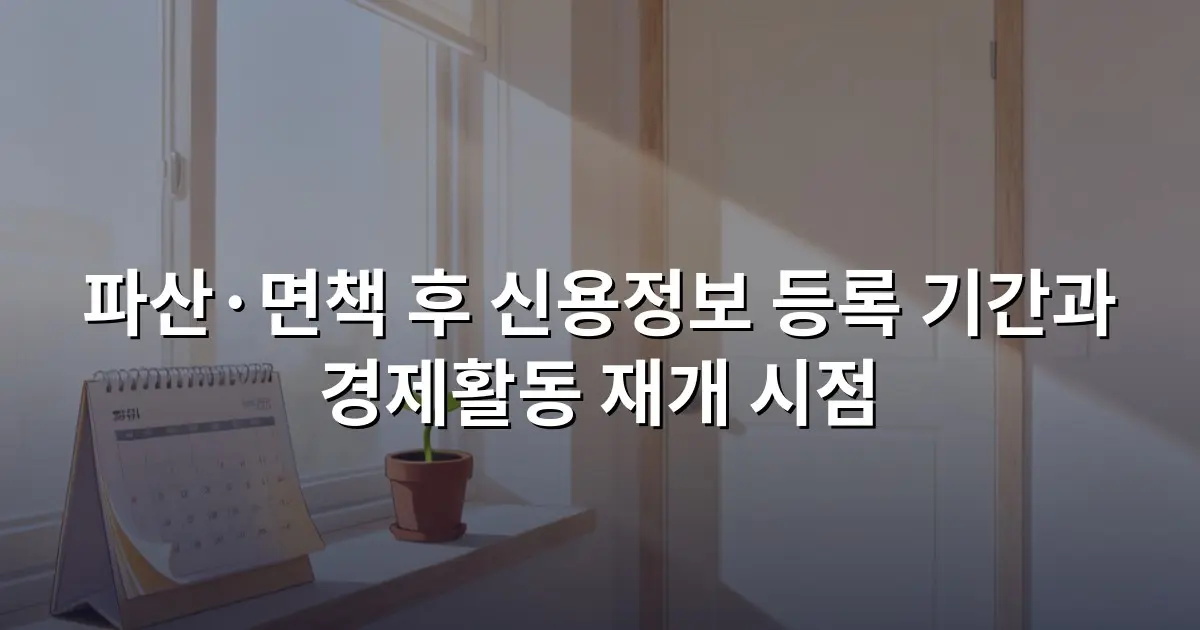 파산·면책 후 신용정보 등록 기간과 경제활동 재개 시점