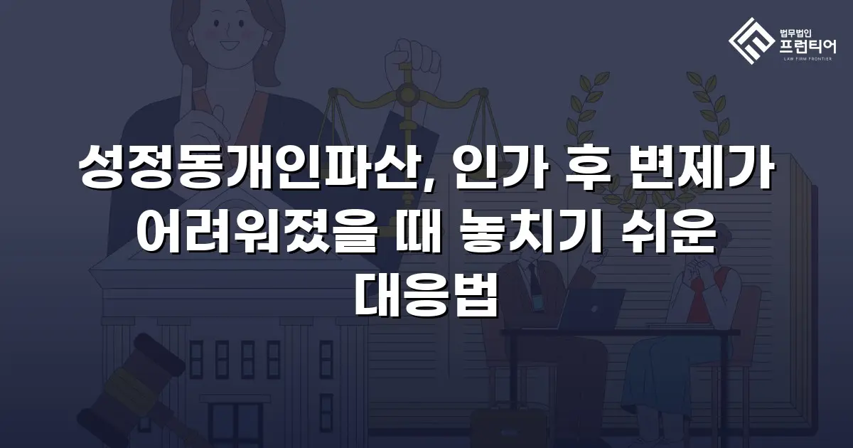 성정동개인파산, 인가 후 변제가 어려워졌을 때 놓치기 쉬운 대응법