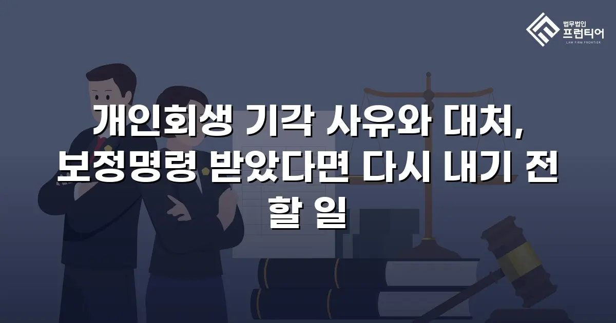 개인회생 기각 사유와 대처, 보정명령 받았다면 다시 내기 전 할 일