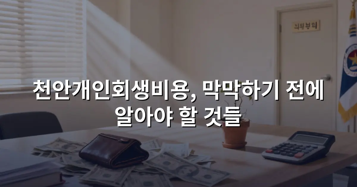 천안개인회생비용, 막막하기 전에 알아야 할 것들