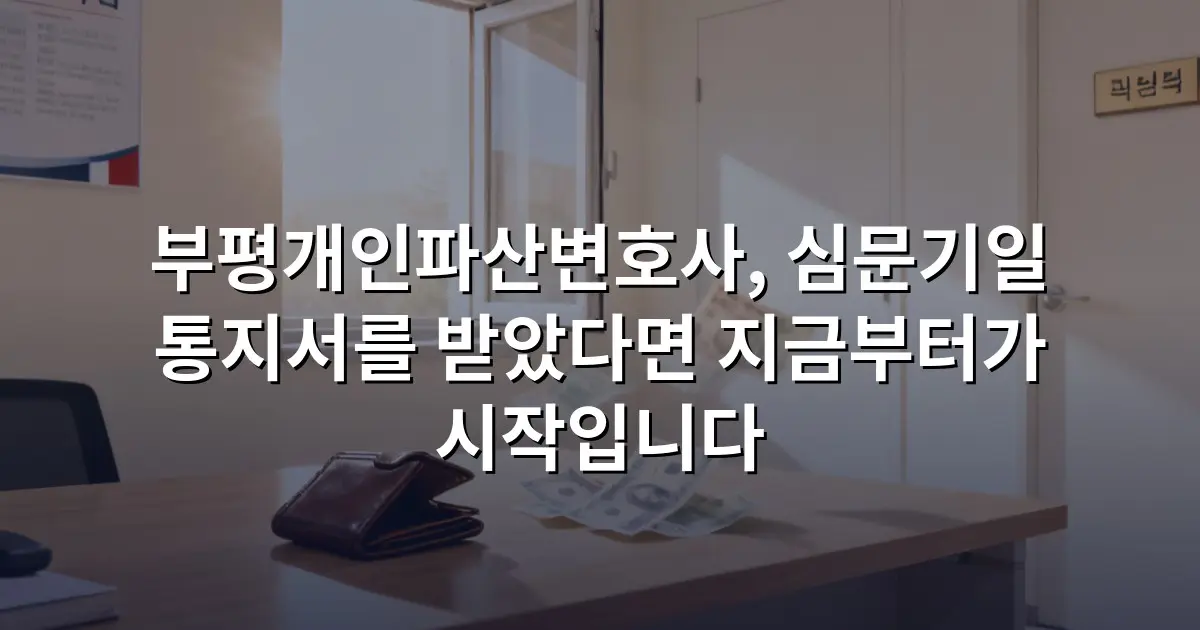 부평개인파산변호사, 심문기일 통지서를 받았다면 지금부터가 시작입니다