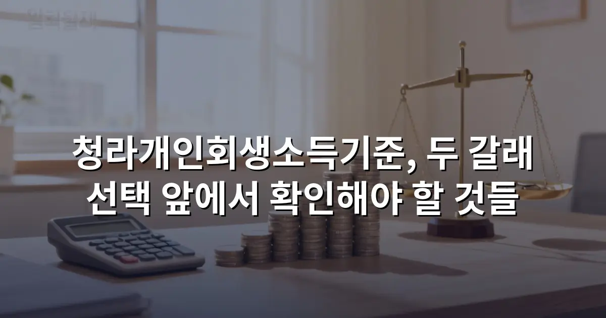 청라개인회생소득기준, 두 갈래 선택 앞에서 확인해야 할 것들