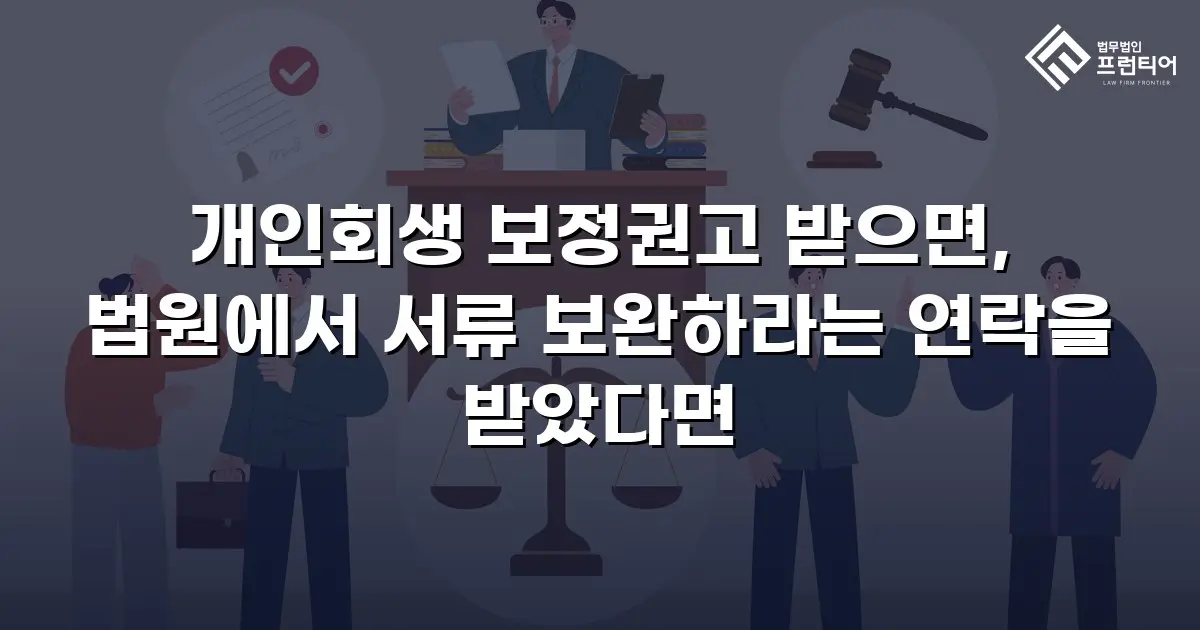 개인회생 보정권고 받으면, 법원에서 서류 보완하라는 연락을 받았다면