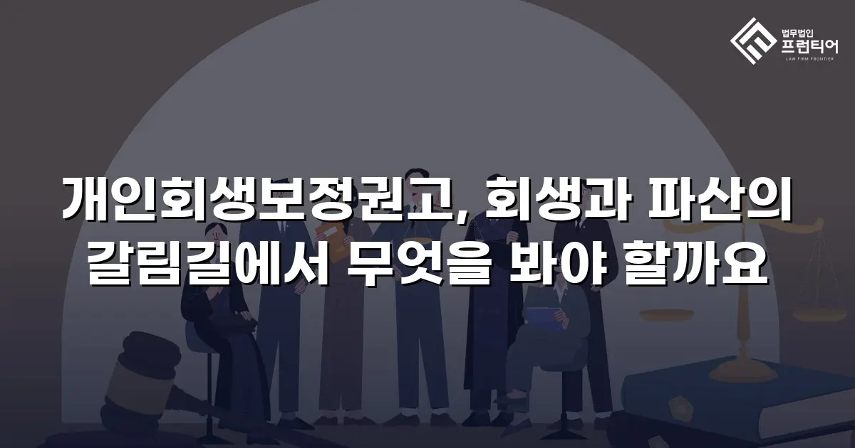 개인회생보정권고, 회생과 파산의 갈림길에서 무엇을 봐야 할까요