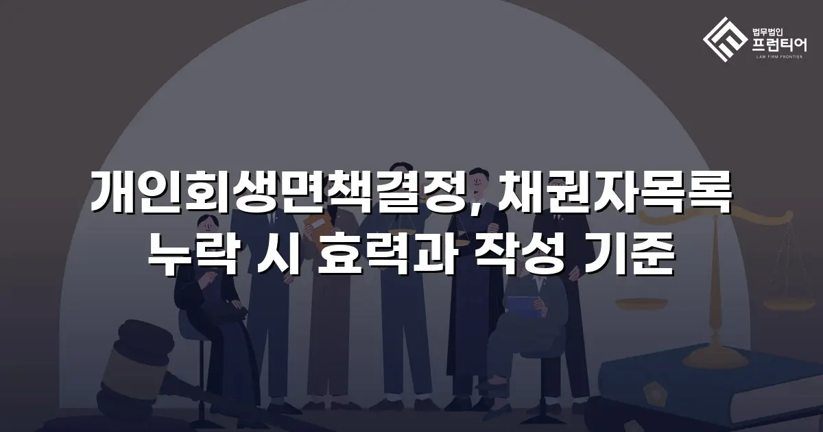 개인회생면책결정, 채권자목록 누락 시 효력과 작성 기준