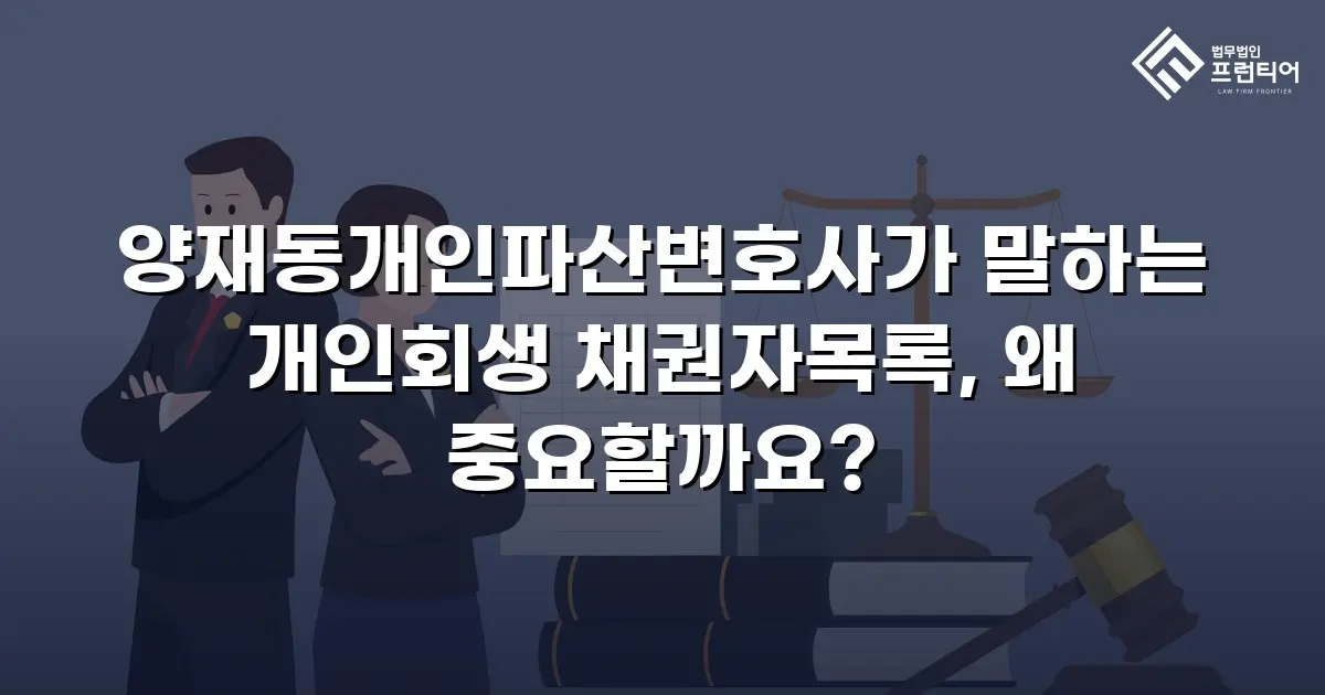 양재동개인파산변호사가 말하는 개인회생 채권자목록, 왜 중요할까요?
