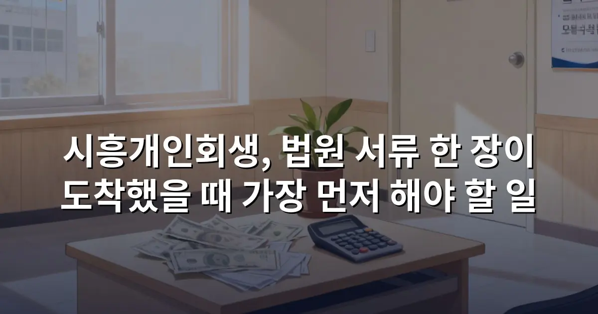 시흥개인회생, 법원 서류 한 장이 도착했을 때 가장 먼저 해야 할 일