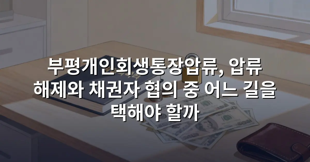 부평개인회생통장압류, 압류 해제와 채권자 협의 중 어느 길을 택해야 할까