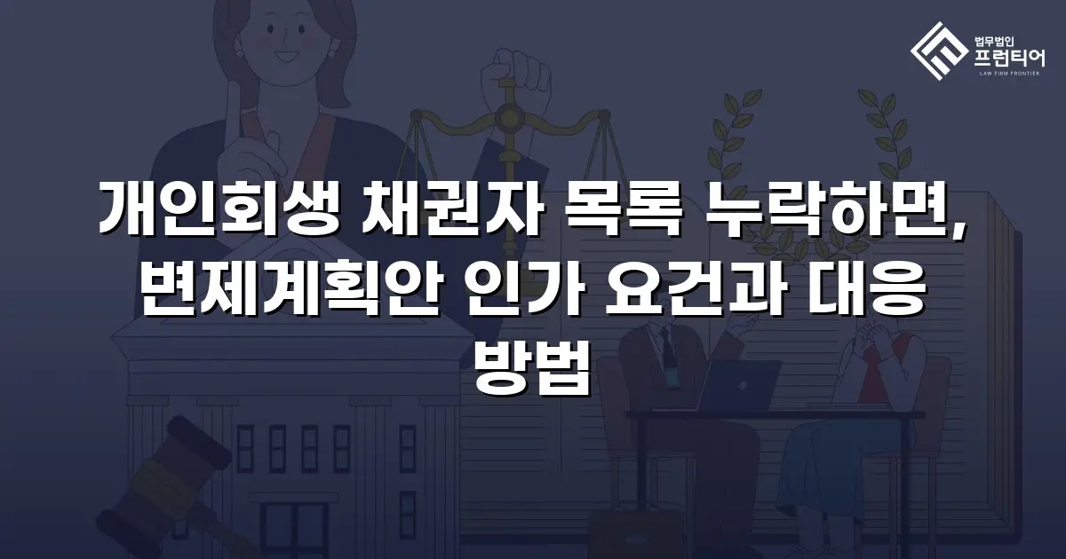 개인회생 채권자 목록 누락하면, 변제계획안 인가 요건과 대응 방법