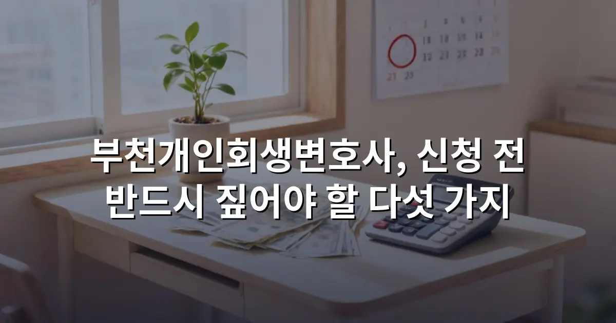 부천개인회생변호사, 신청 전 반드시 짚어야 할 다섯 가지