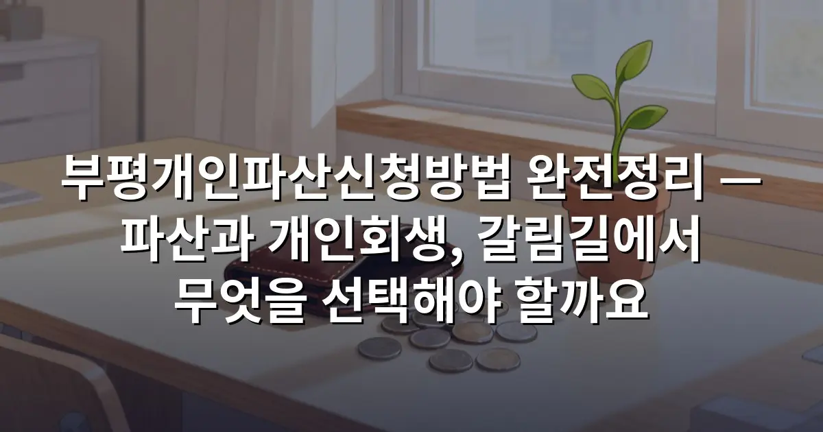 부평개인파산신청방법 완전정리 — 파산과 개인회생, 갈림길에서 무엇을 선택해야 할까요