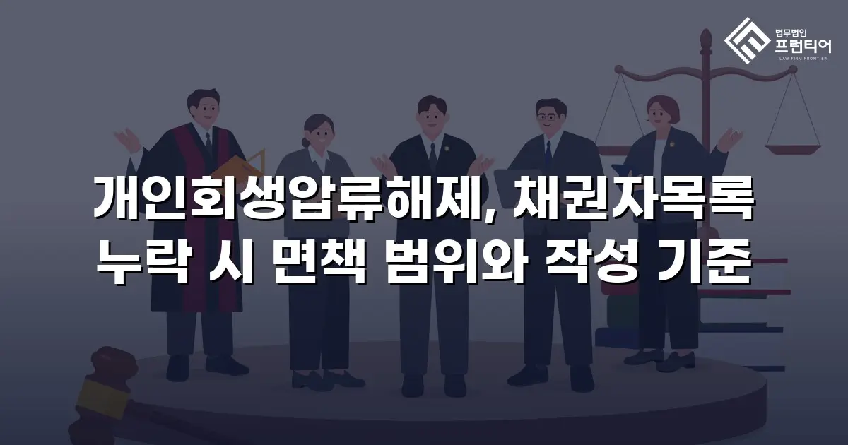 개인회생압류해제, 채권자목록 누락 시 면책 범위와 작성 기준