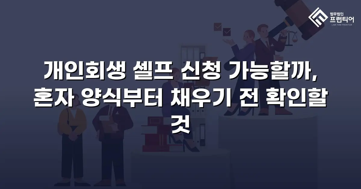 개인회생 셀프 신청 가능할까, 혼자 양식부터 채우기 전 확인할 것