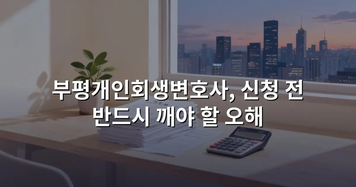 부평개인회생변호사, 신청 전 반드시 깨야 할 오해