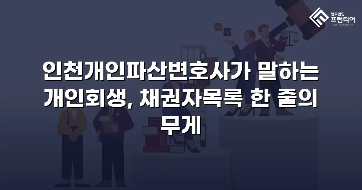 인천개인파산변호사가 말하는 개인회생, 채권자목록 한 줄의 무게
