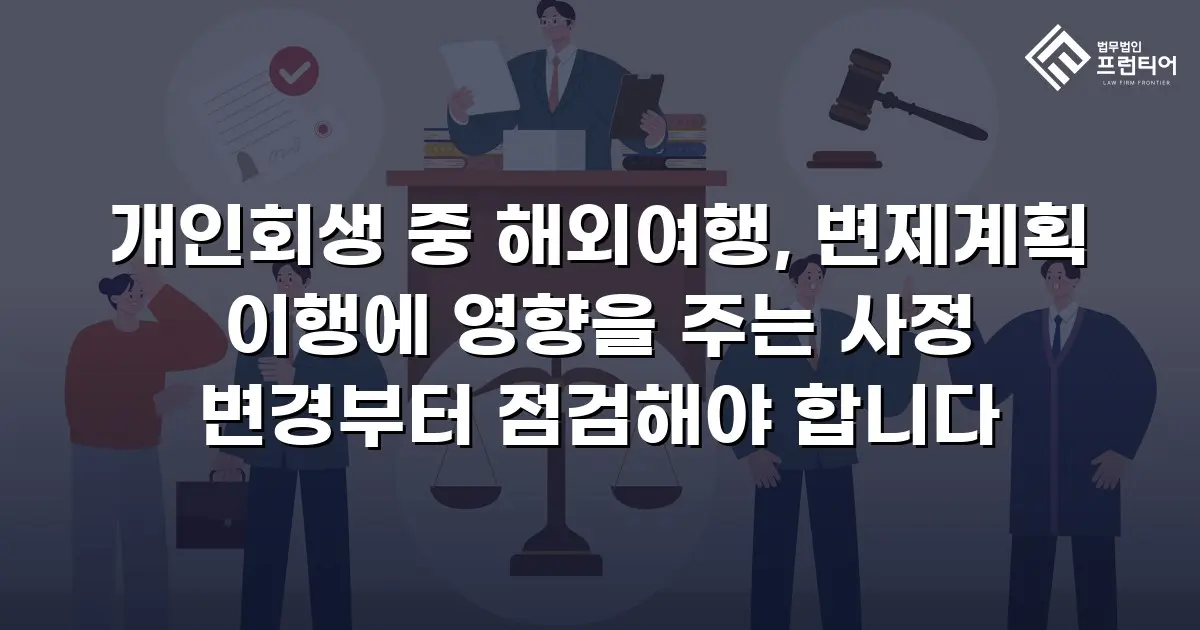 개인회생 중 해외여행, 변제계획 이행에 영향을 주는 사정 변경부터 점검해야 합니다