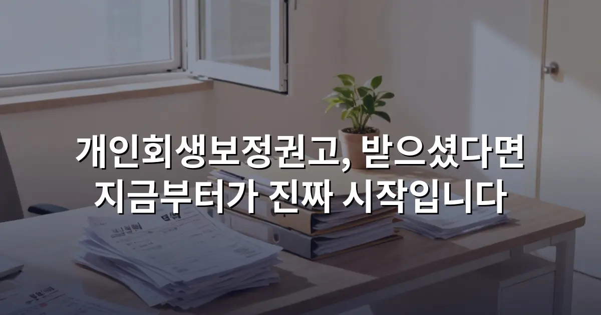 개인회생보정권고, 받으셨다면 지금부터가 진짜 시작입니다