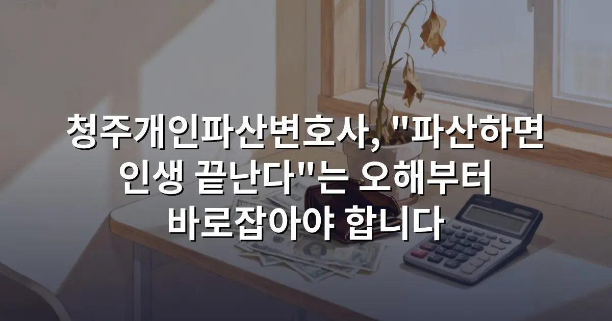 청주개인파산변호사, "파산하면 인생 끝난다"는 오해부터 바로잡아야 합니다