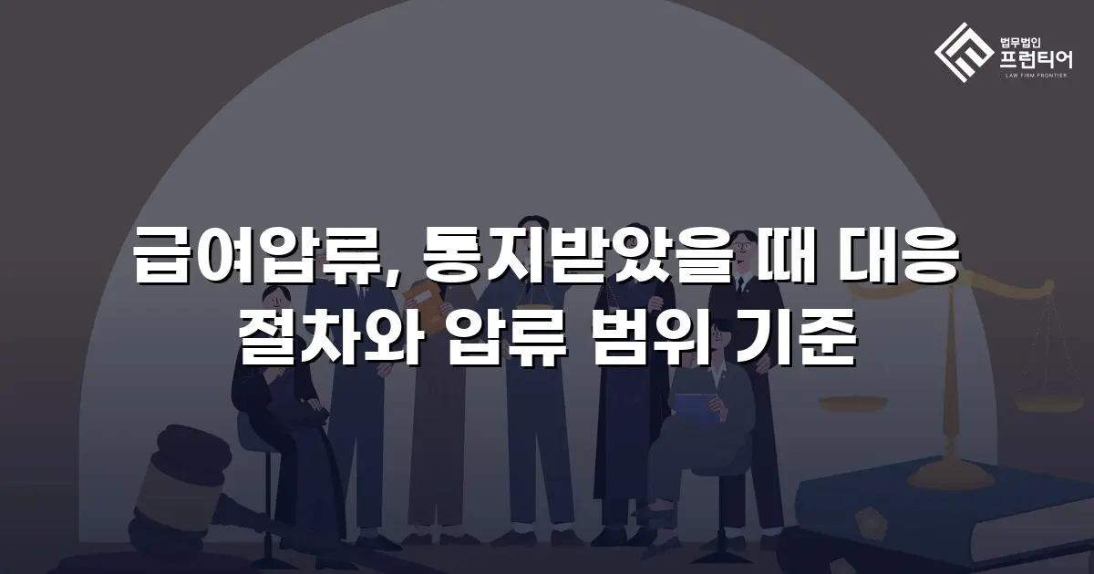 급여압류, 통지받았을 때 대응 절차와 압류 범위 기준