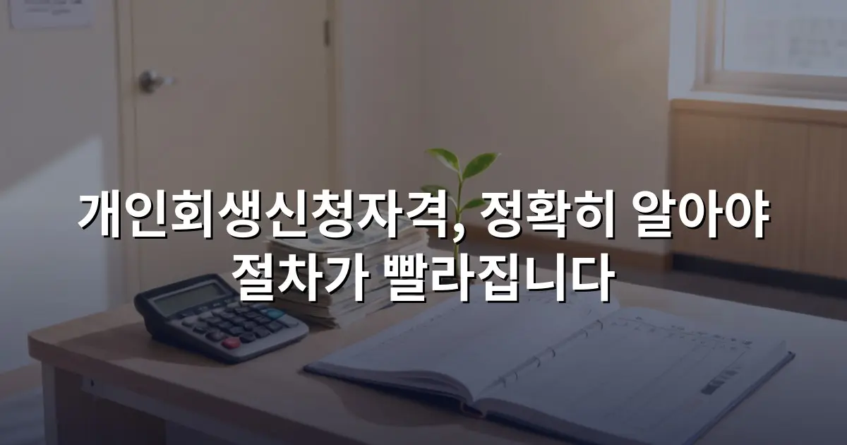 개인회생신청자격, 정확히 알아야 절차가 빨라집니다