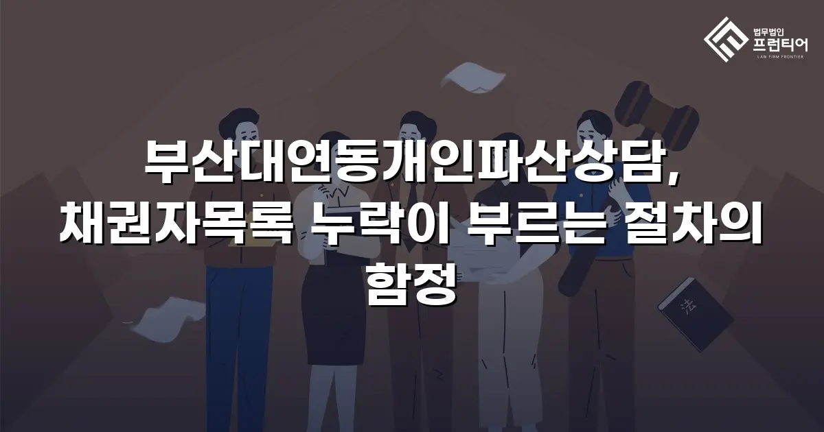부산대연동개인파산상담, 채권자목록 누락이 부르는 절차의 함정